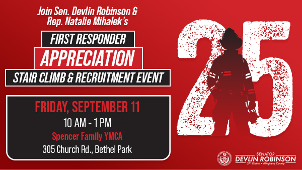 Join Sen. Robinson & Rep. Mihalek’s First Responder Stair Climb & recruitment Event