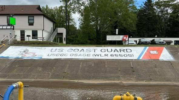 U.S. Coast Guard sign at the Cutter Osage in Sewickley.
