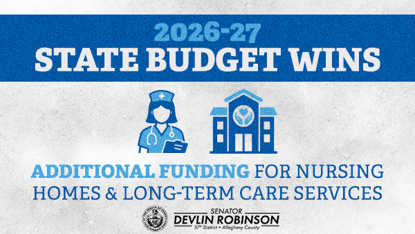 A graphic that reads, “2026-27 state budget wins: Additional Funding for Nursing Homes & Long-Term Care Services.”